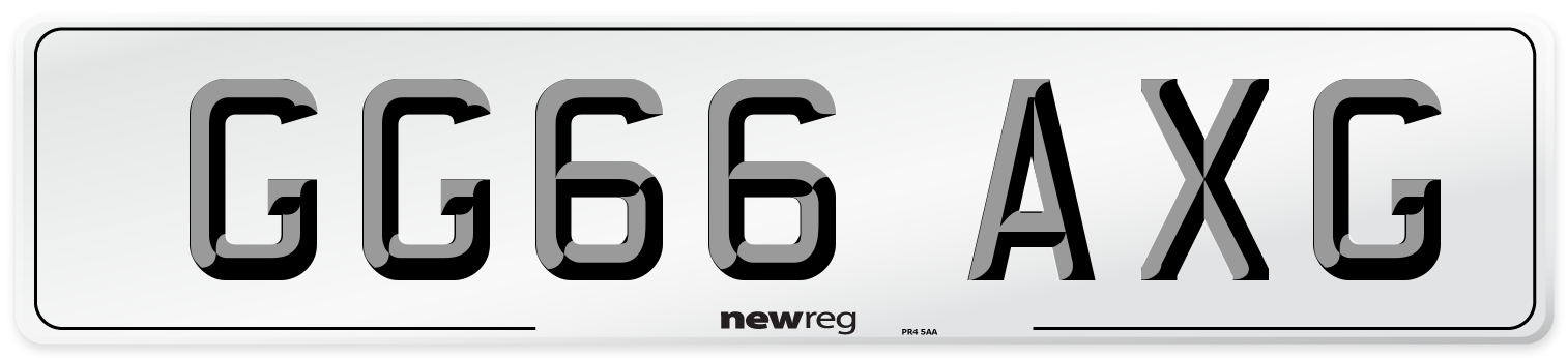 GG66 AXG Number Plate from New Reg